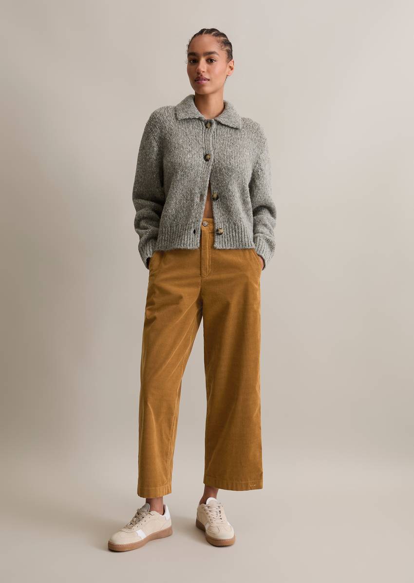 Chunky regular cardigan made from a soft virgin wool blend