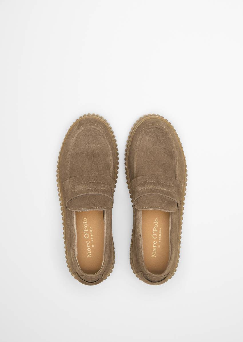 Penny loafer model Bianca with fluffy warm lining