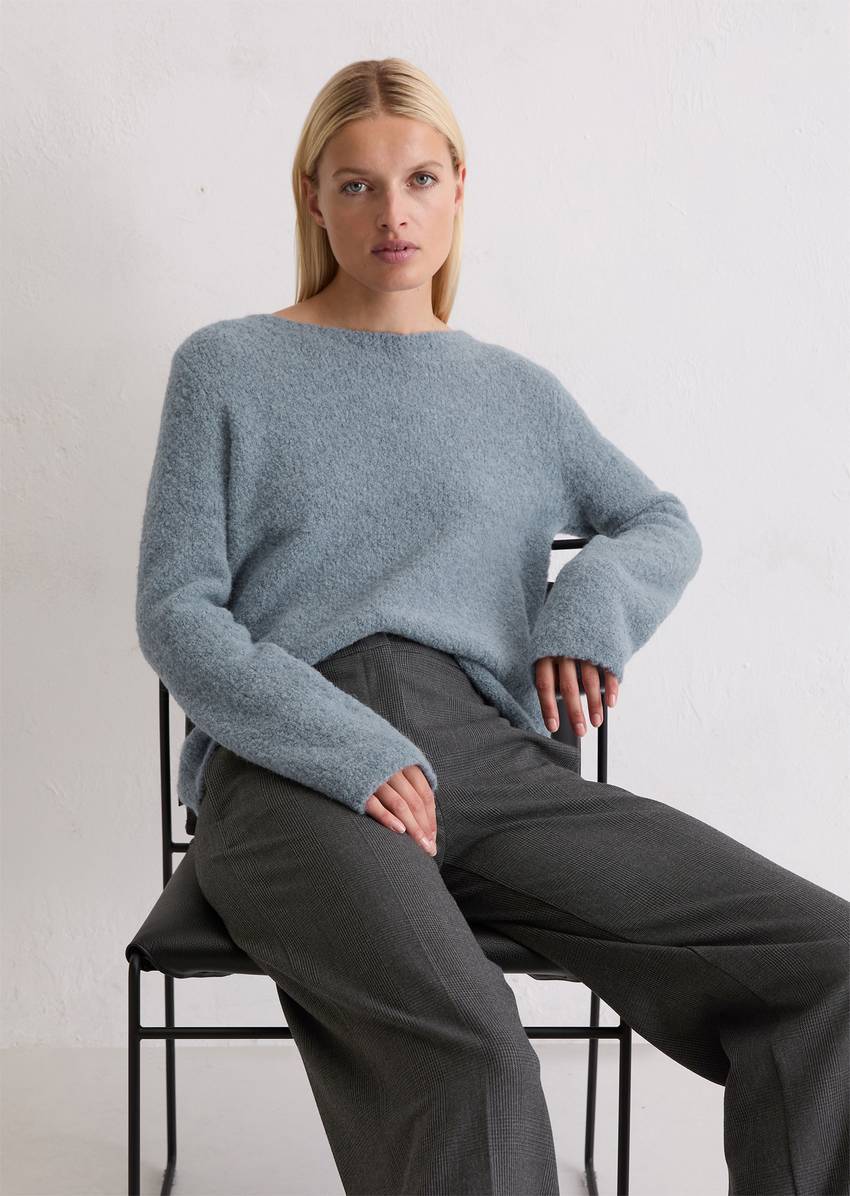 Bouclé sweater regular made from a virgin wool/alpaca wool mix