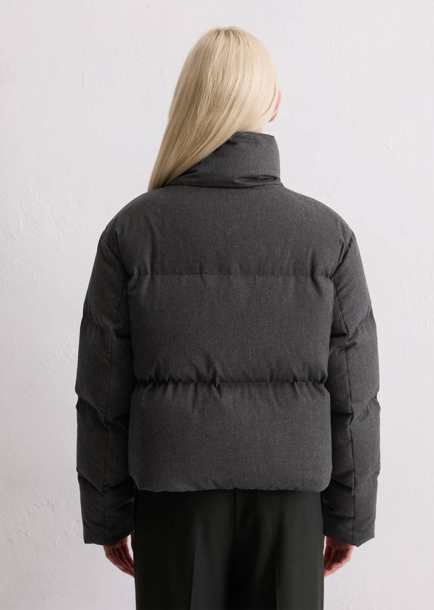 Down puffer jacket relaxed made from soft flannel