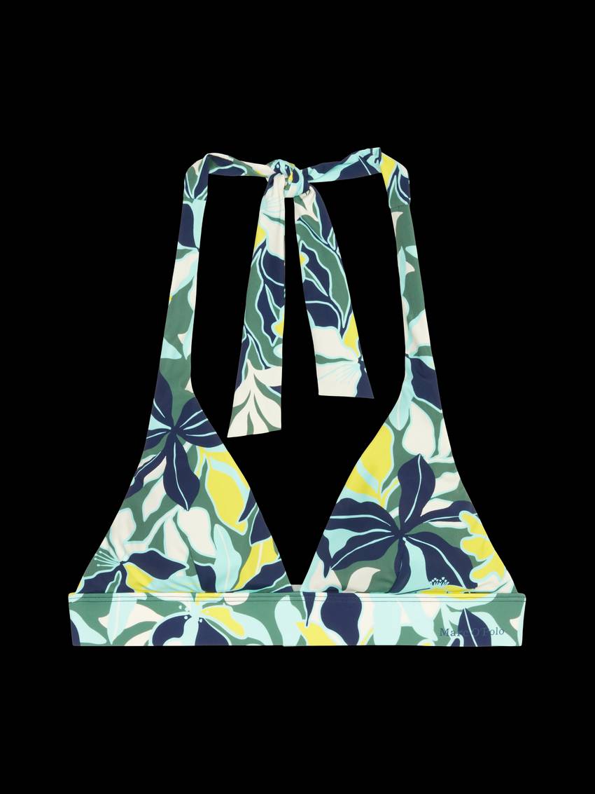 Halter neck bikini top made from recycled material