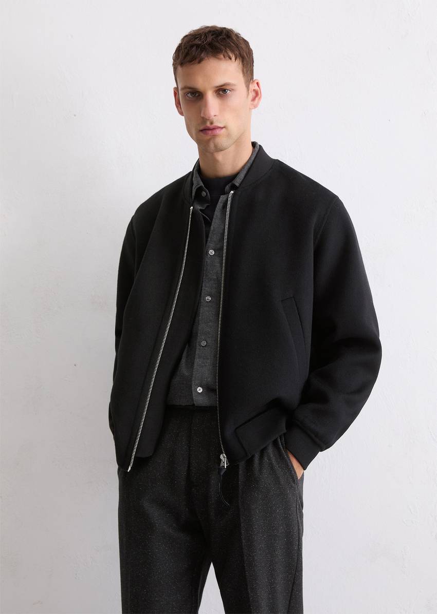 Blouson regular made from a recycled wool mix