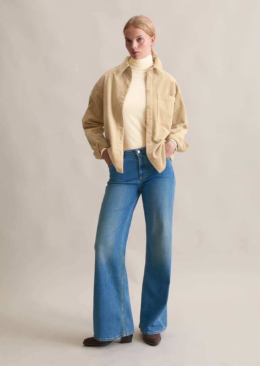 Relaxed blouse made from medium-weight corduroy stretch