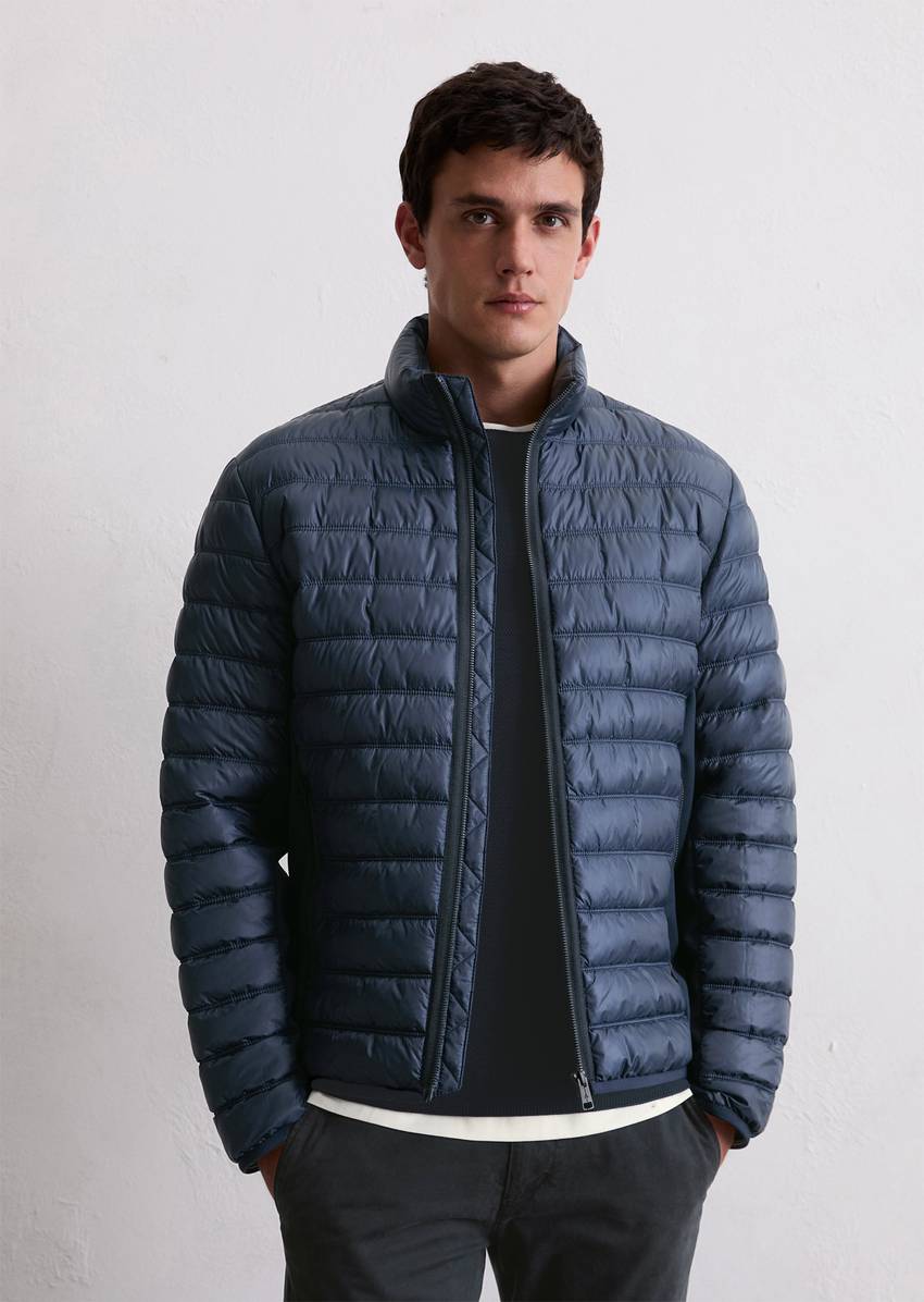 Quilted jacket regular with softshell inserts