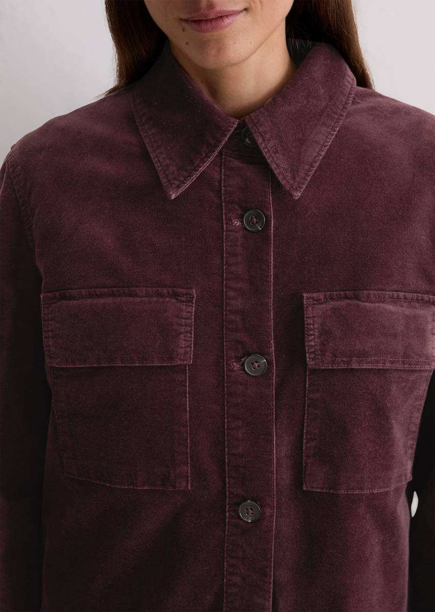 Velvet jacket regular made from organic cotton-viscose stretch