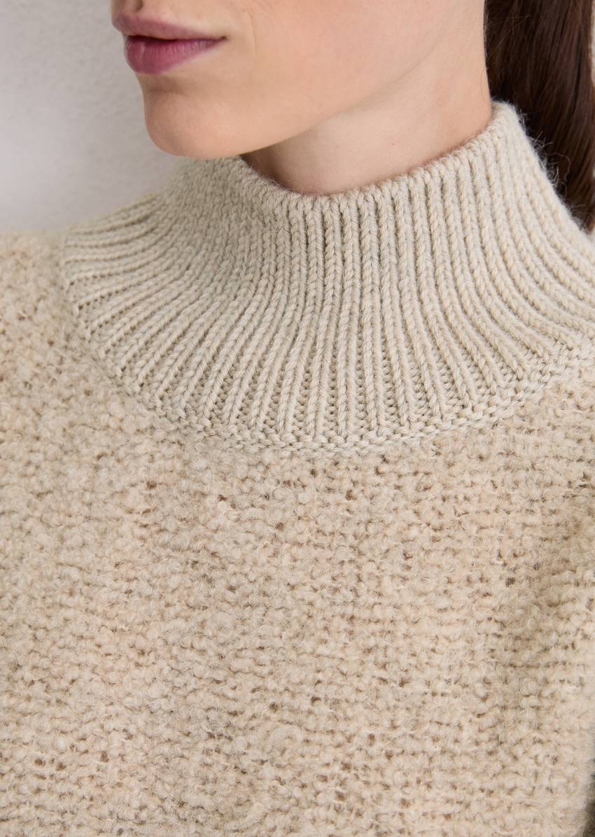 Bouclé sweater regular made from a virgin wool/alpaca wool mix