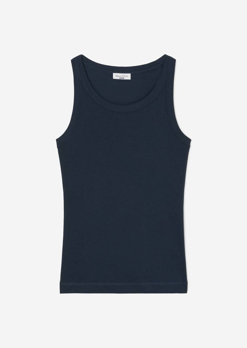 Ribbed tank top slim made from organic cotton stretch jersey