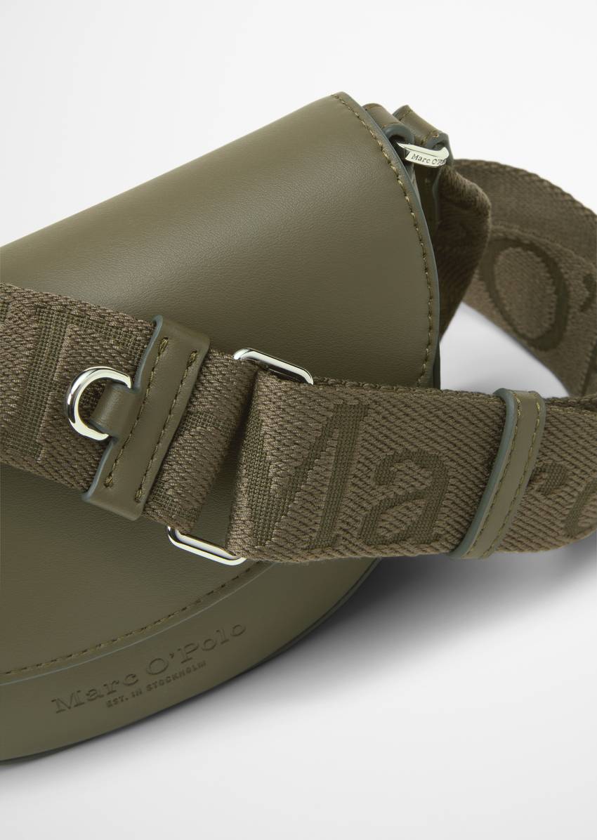 Shoulder bag small made from a leather alternative made from recycled polyester