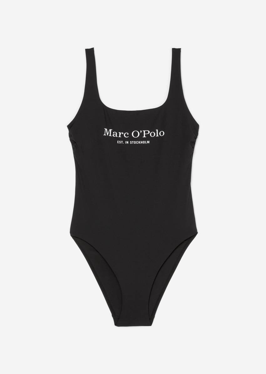 Swimsuit with contrasting logo