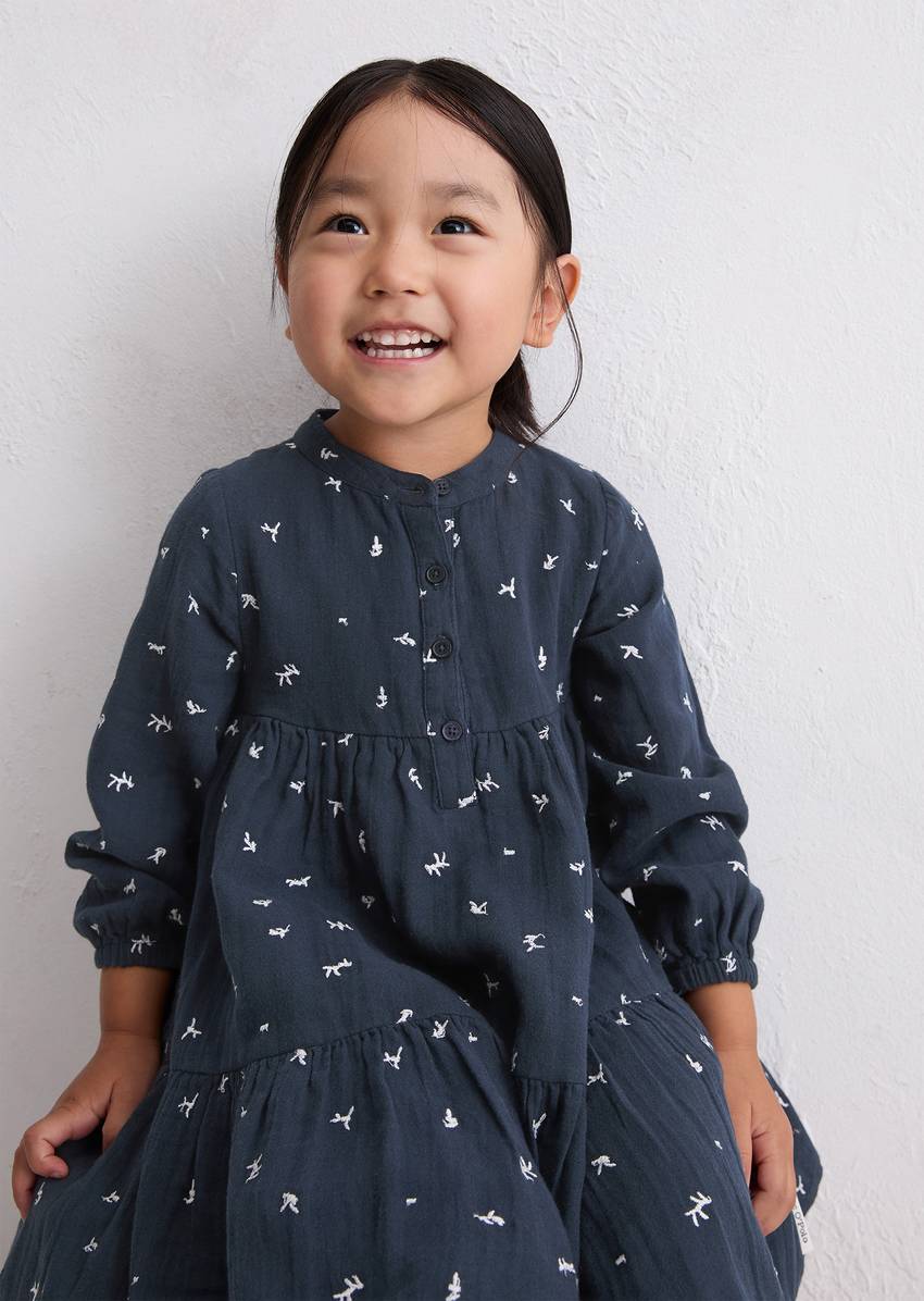 KIDS-GIRLS dress Made from soft organic cotton muslin