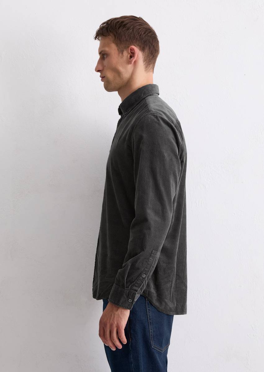 Corduroy shirt regular with button-down collar
