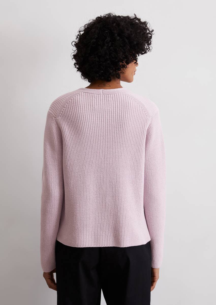 V-neck cardigan relaxed made from heavyweight organic cotton