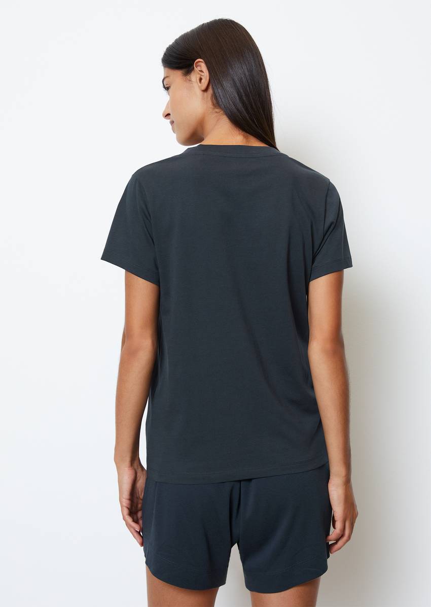 Short-sleeved lounge shirt made from organic cotton jersey