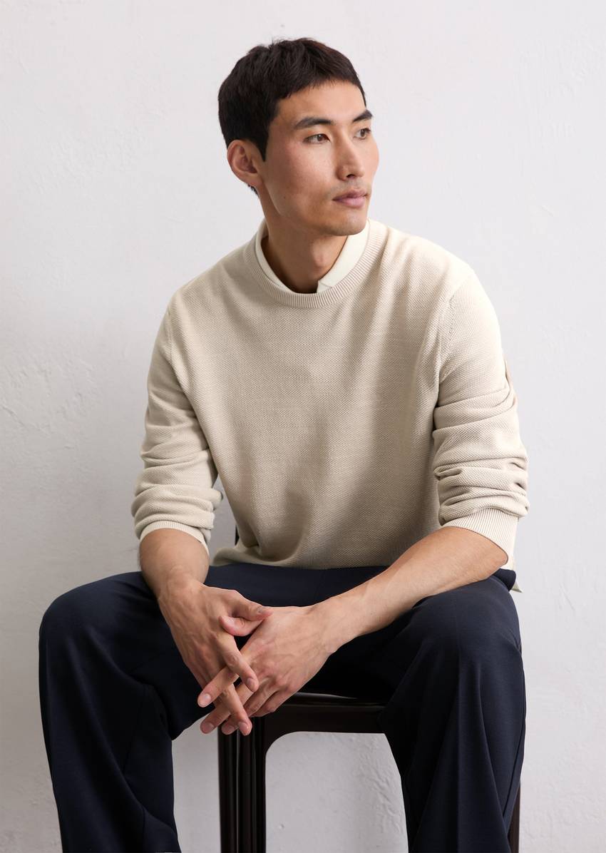Sweater regular made from organic cotton piqué
