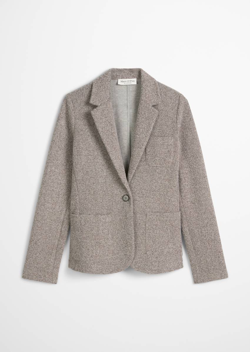 Relaxed jersey tweed blazer made from an organic cotton blend