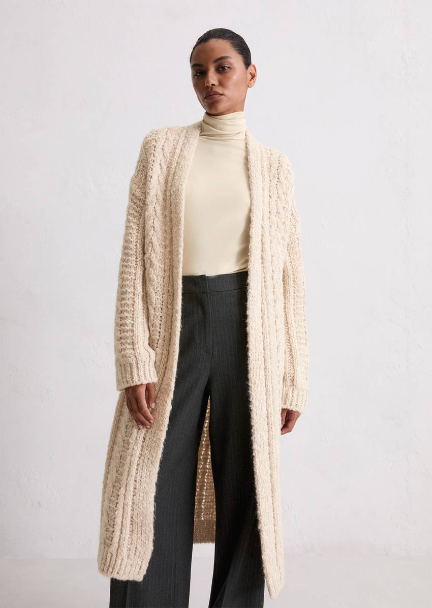 Long cardigan oversize made from a soft alpaca wool mix