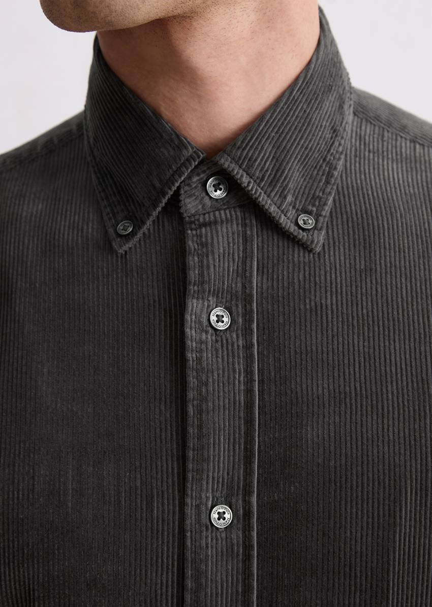 Corduroy shirt regular with button-down collar