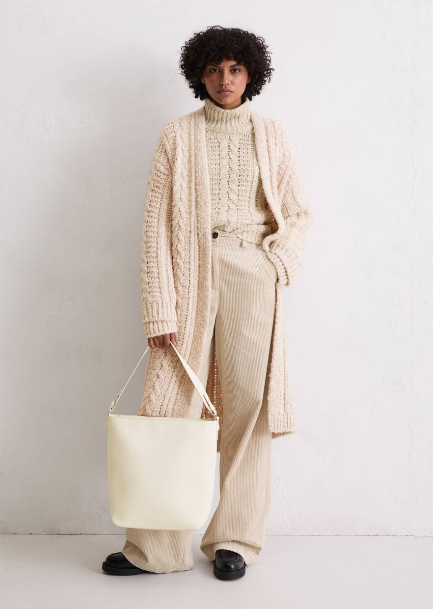 Hobo bag made from a leather alternative made from recycled polyester