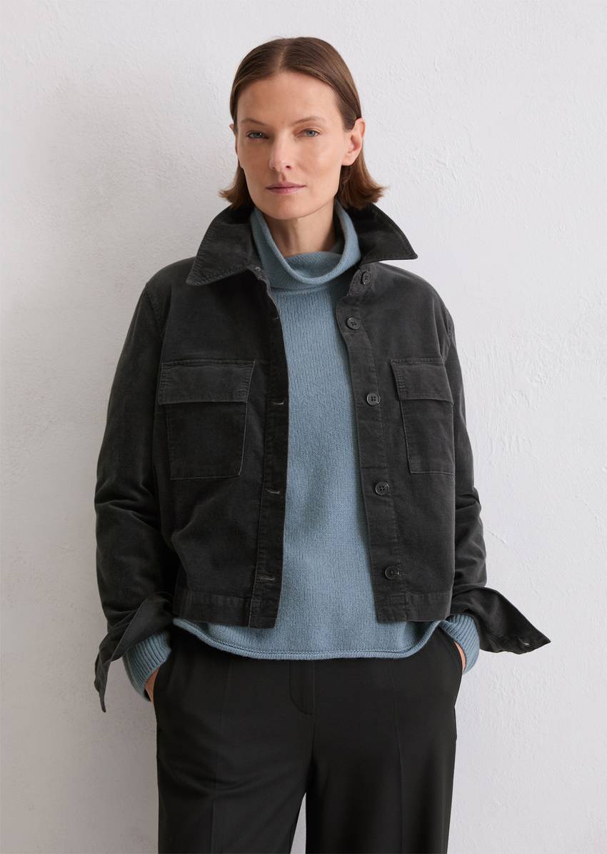 Velvet jacket regular made from organic cotton-viscose stretch