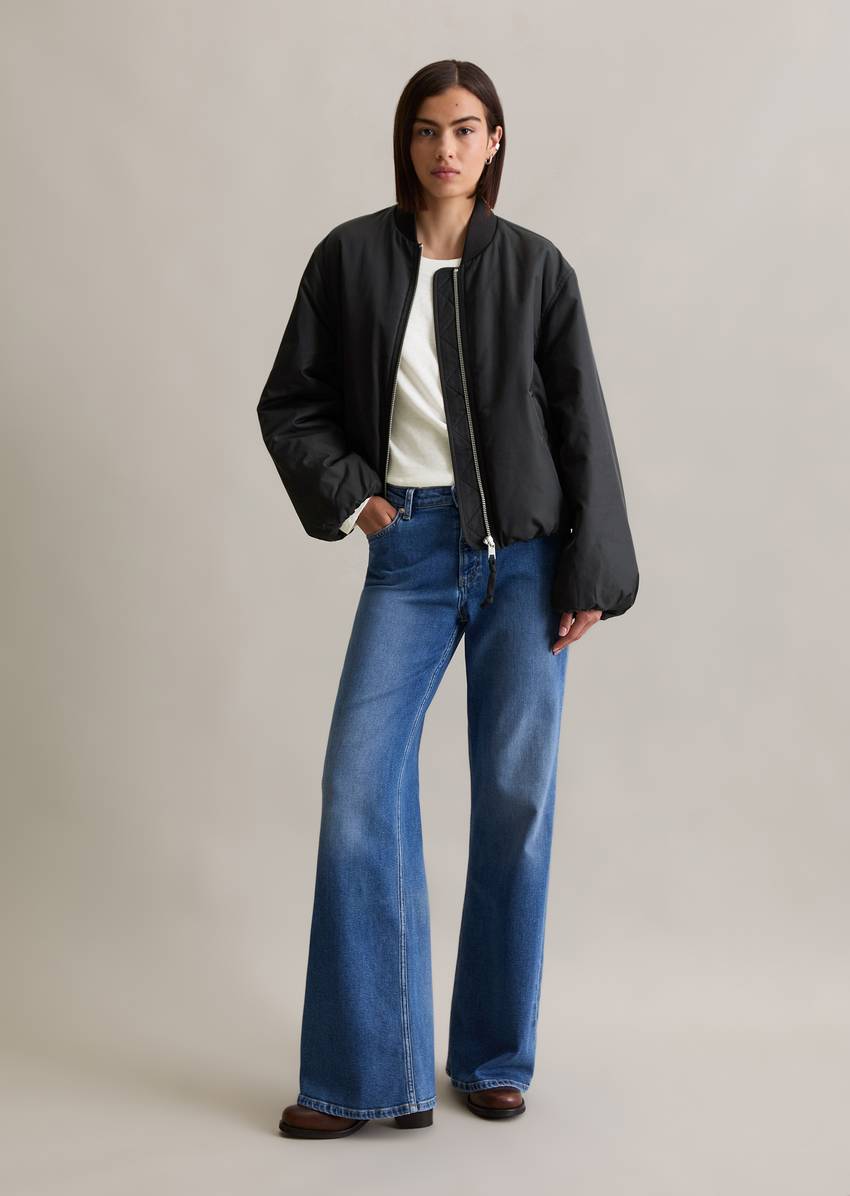 Aviator-style relaxed cropped blouson made from recycled polyester