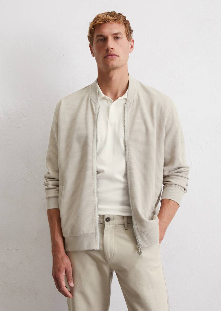 Jersey jacket regular made from organic cotton with structure