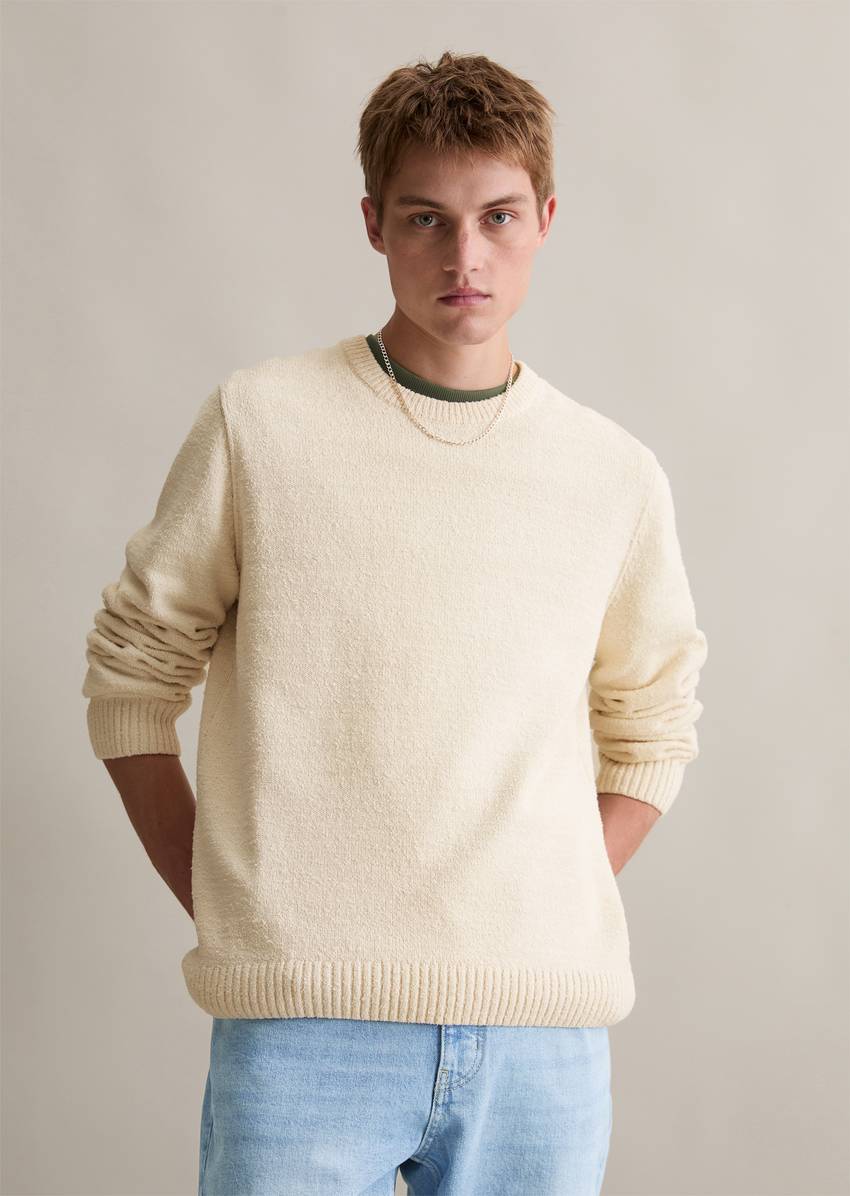 Bouclé knit sweater relaxed made from organic cotton