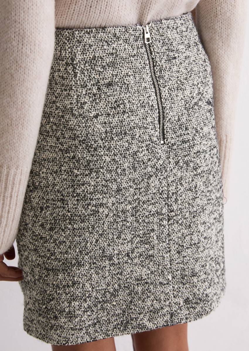 Bouclé mini skirt regular made from a recycled polyester/virgin wool mix