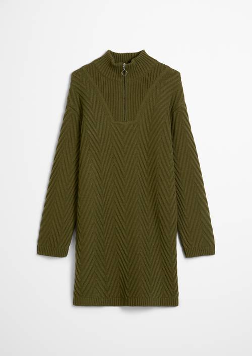 Relaxed zip knit dress made from a soft virgin wool blend