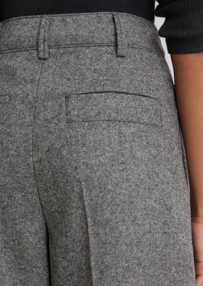 Tweed trousers wide made from a virgin wool mix