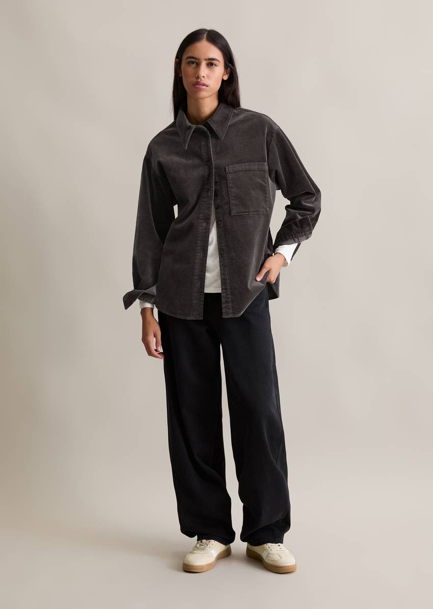 Relaxed blouse made from medium-weight corduroy stretch