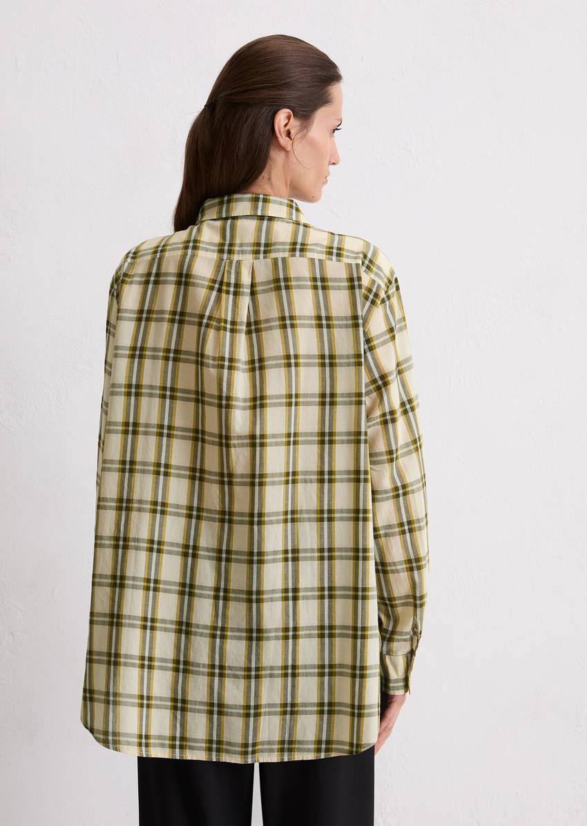 Check blouse regular made of cotton voile