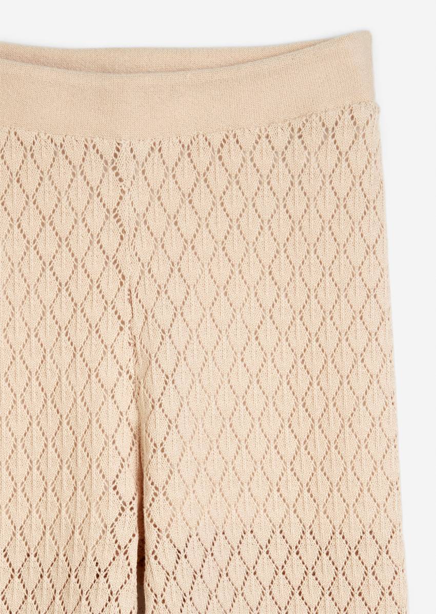 TEENS-GIRLS knitted trousers in crochet look