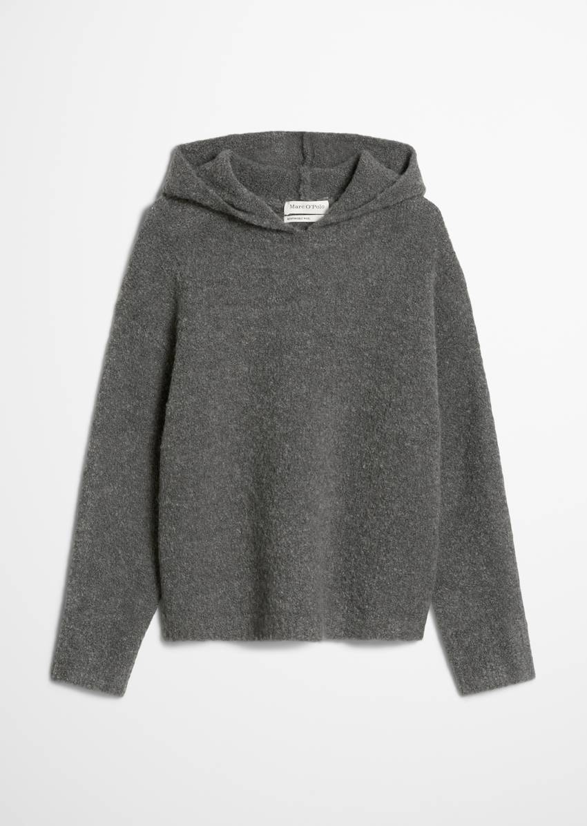 Bouclé hoodie loose made from a virgin wool/alpaca wool mix