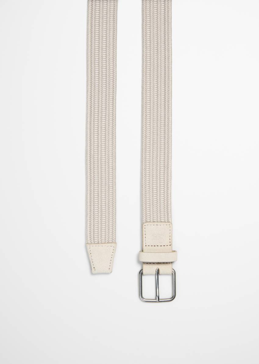 Braided belt made from elastic, recycled material