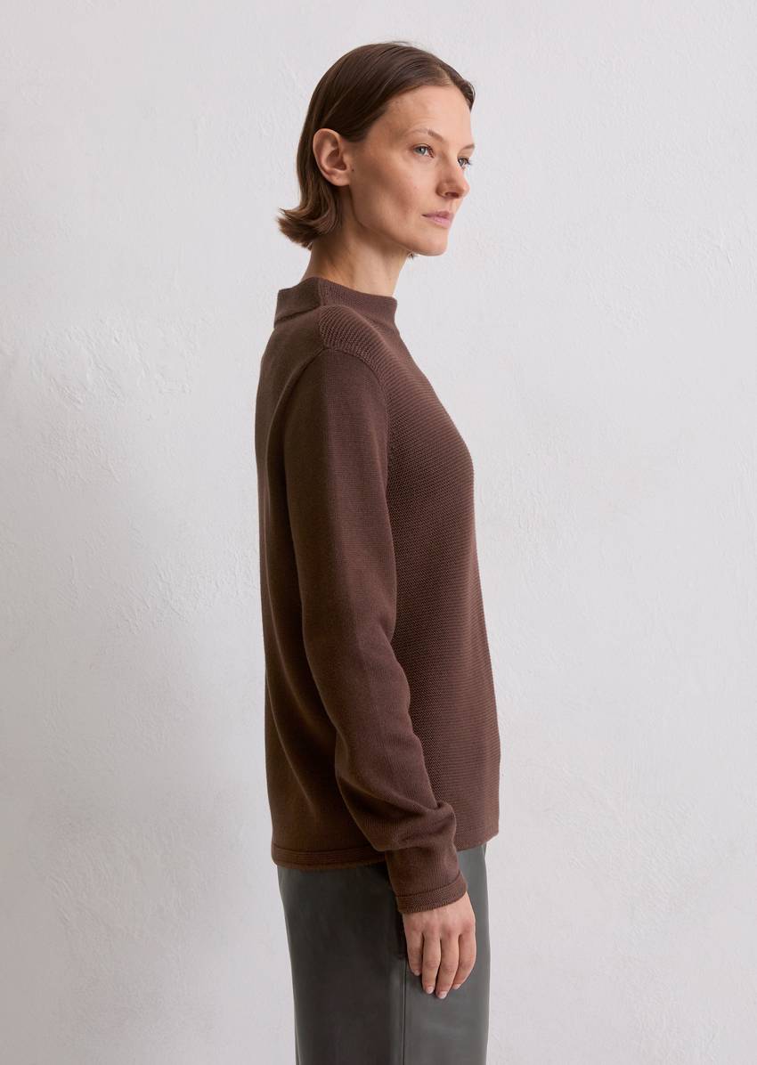 Knitted sweater slim made from organic cotton