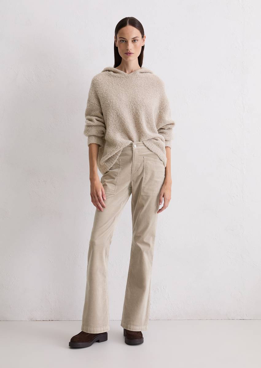 Bouclé hoodie loose made from a virgin wool/alpaca wool mix