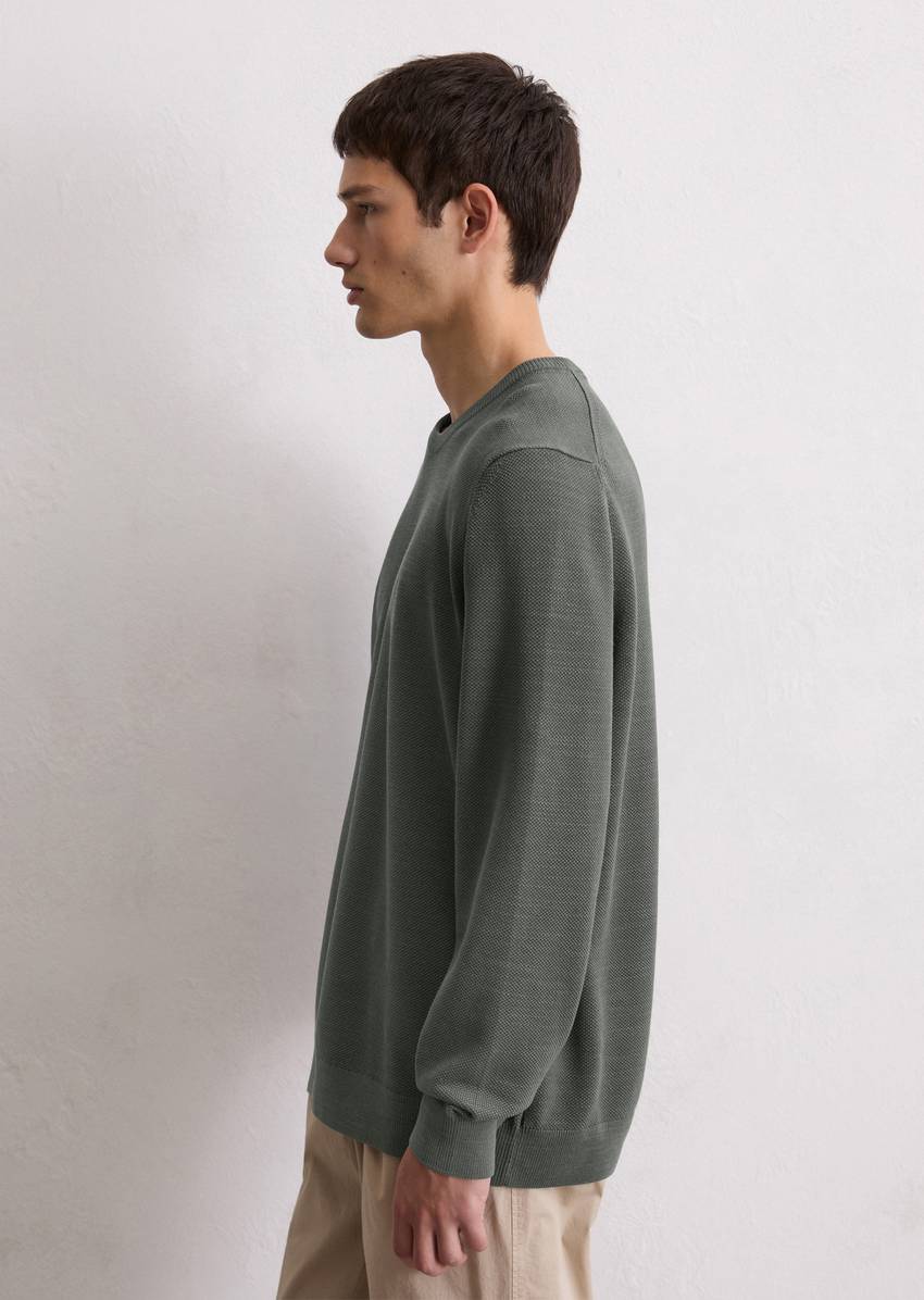 Sweater regular made from organic cotton piqué