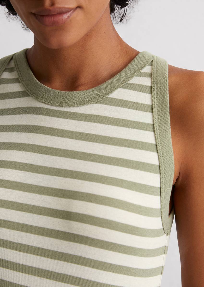 Striped tank top slim made from organic cotton rib jersey