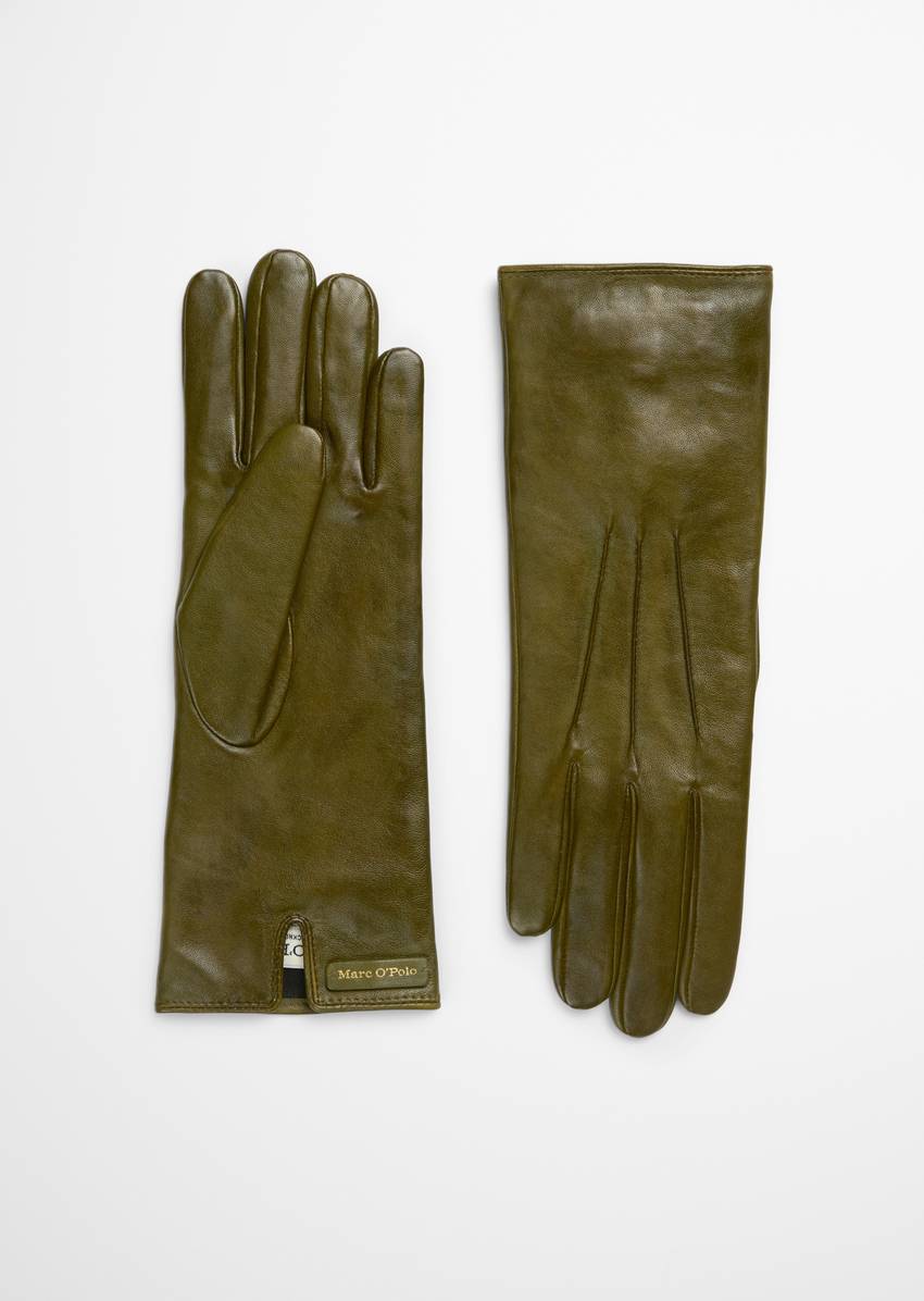 Leather finger gloves made from vintage lamb nappa