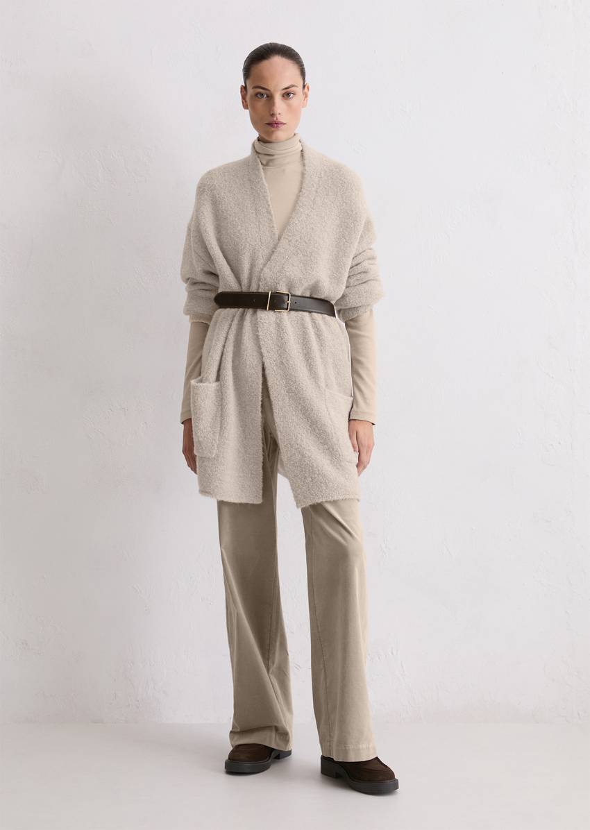 Bouclé cardigan regular made from a virgin wool/alpaca wool mix