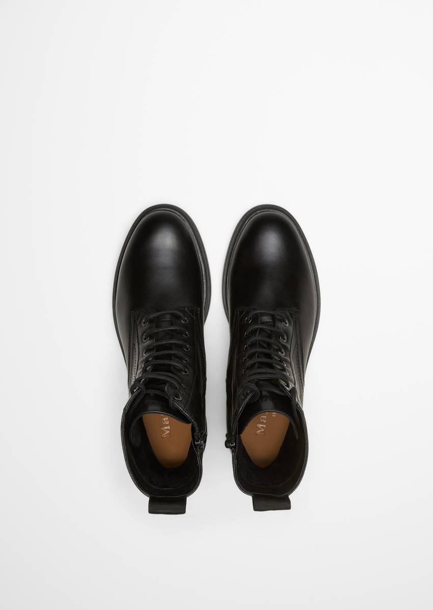 Lace-up boots with practical inside zipper