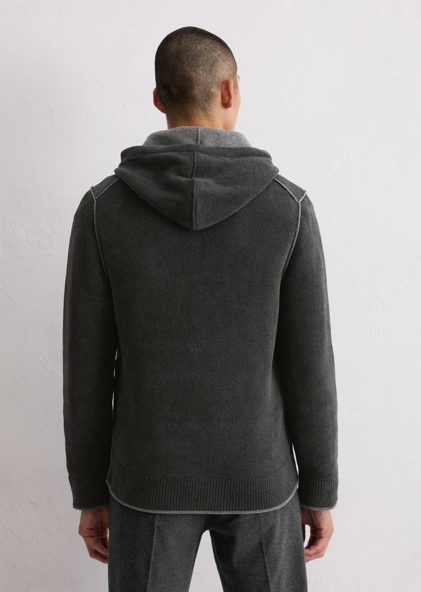 Hoodie jacket regular made from soft organic cotton chenille