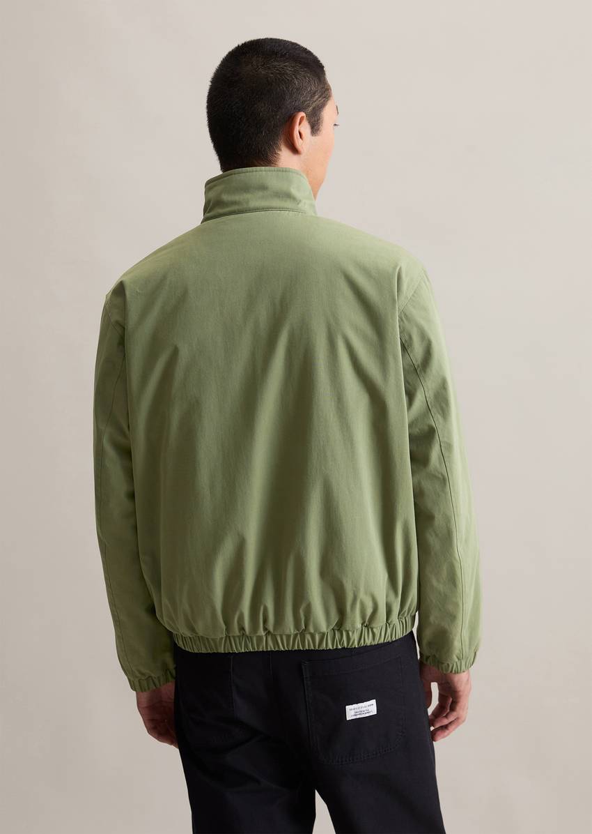 Harrington jacket with elastic waistband