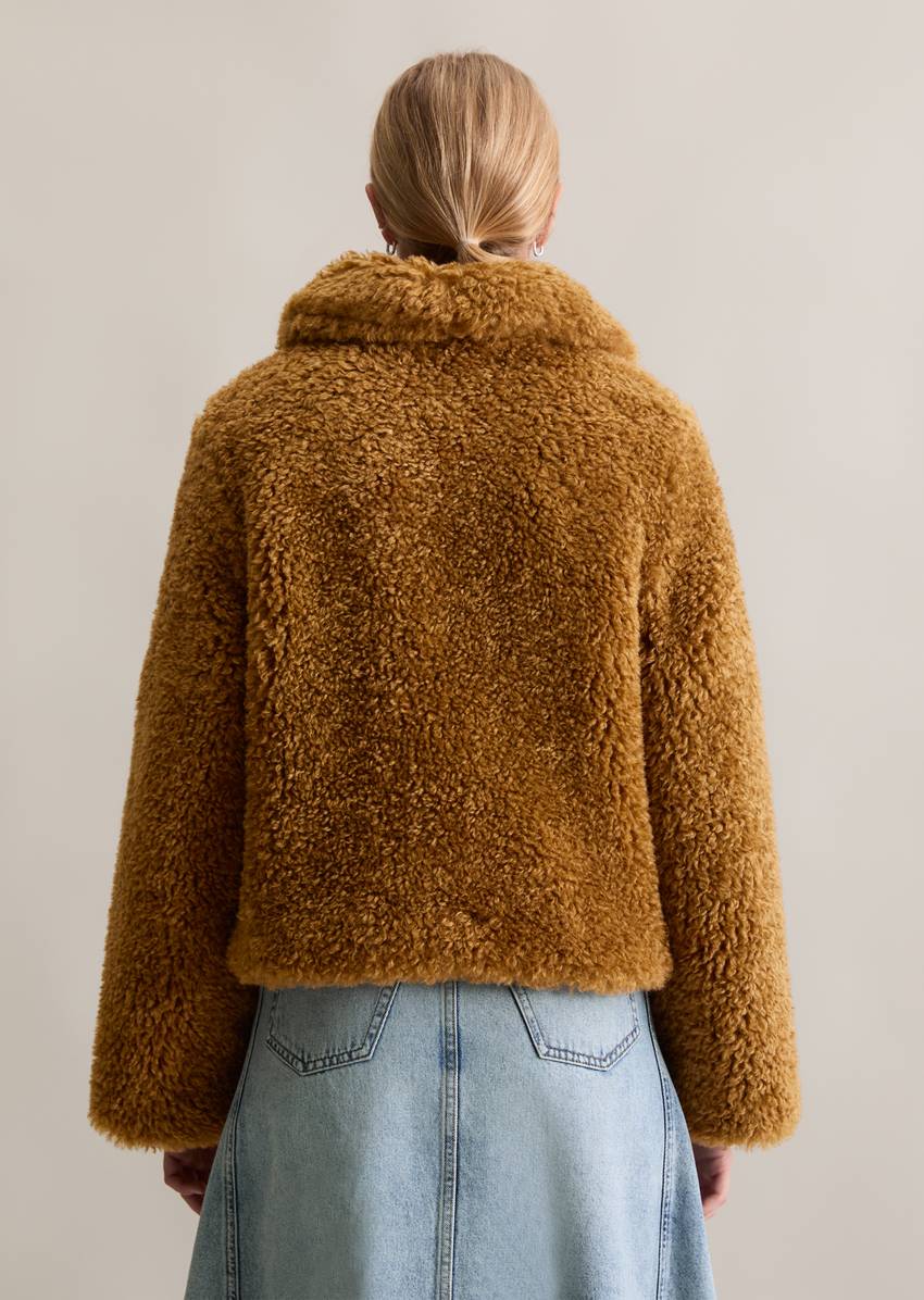 Teddy jacket regular made from soft curly plush