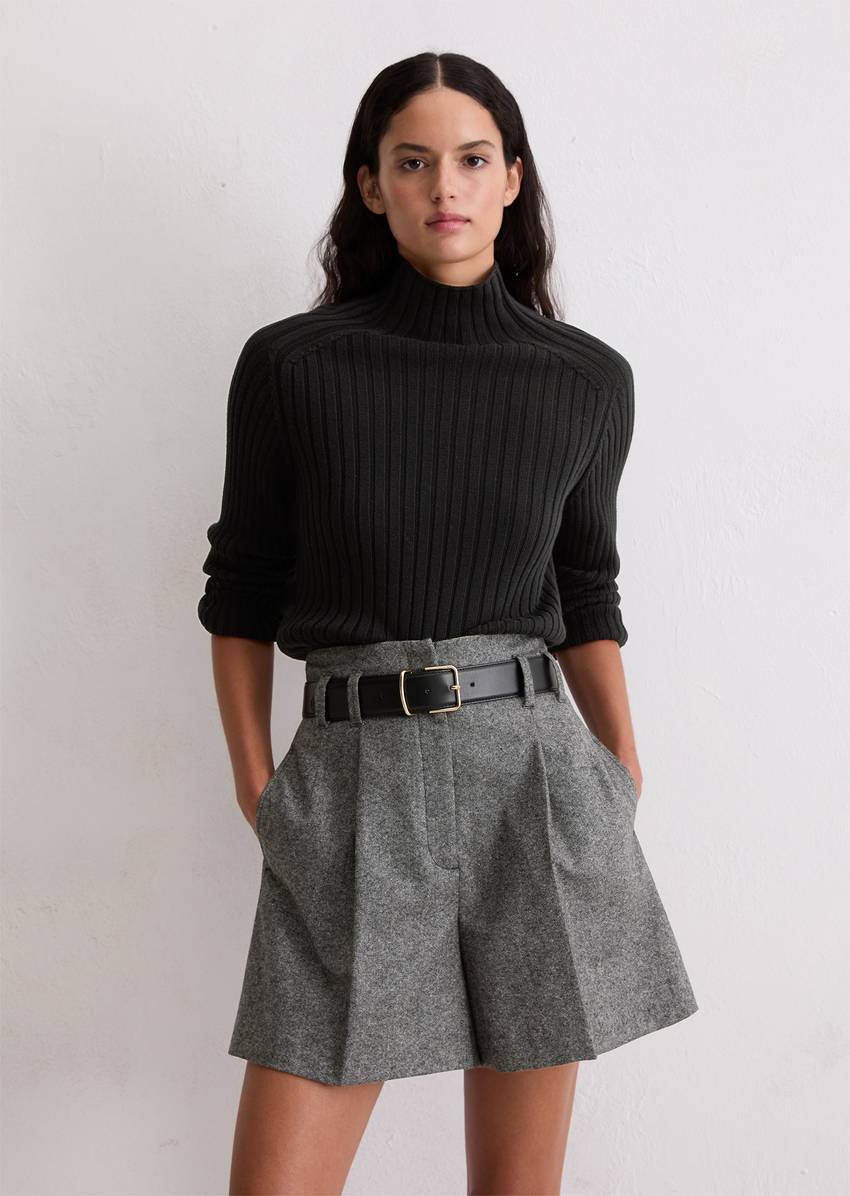 Turtleneck sweater slim made from heavy weight cotton