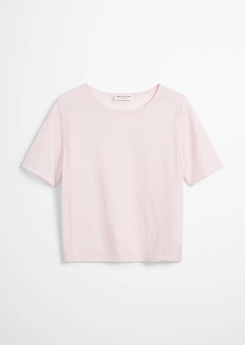 Short sleeve sweater loose made from an organic cotton blend