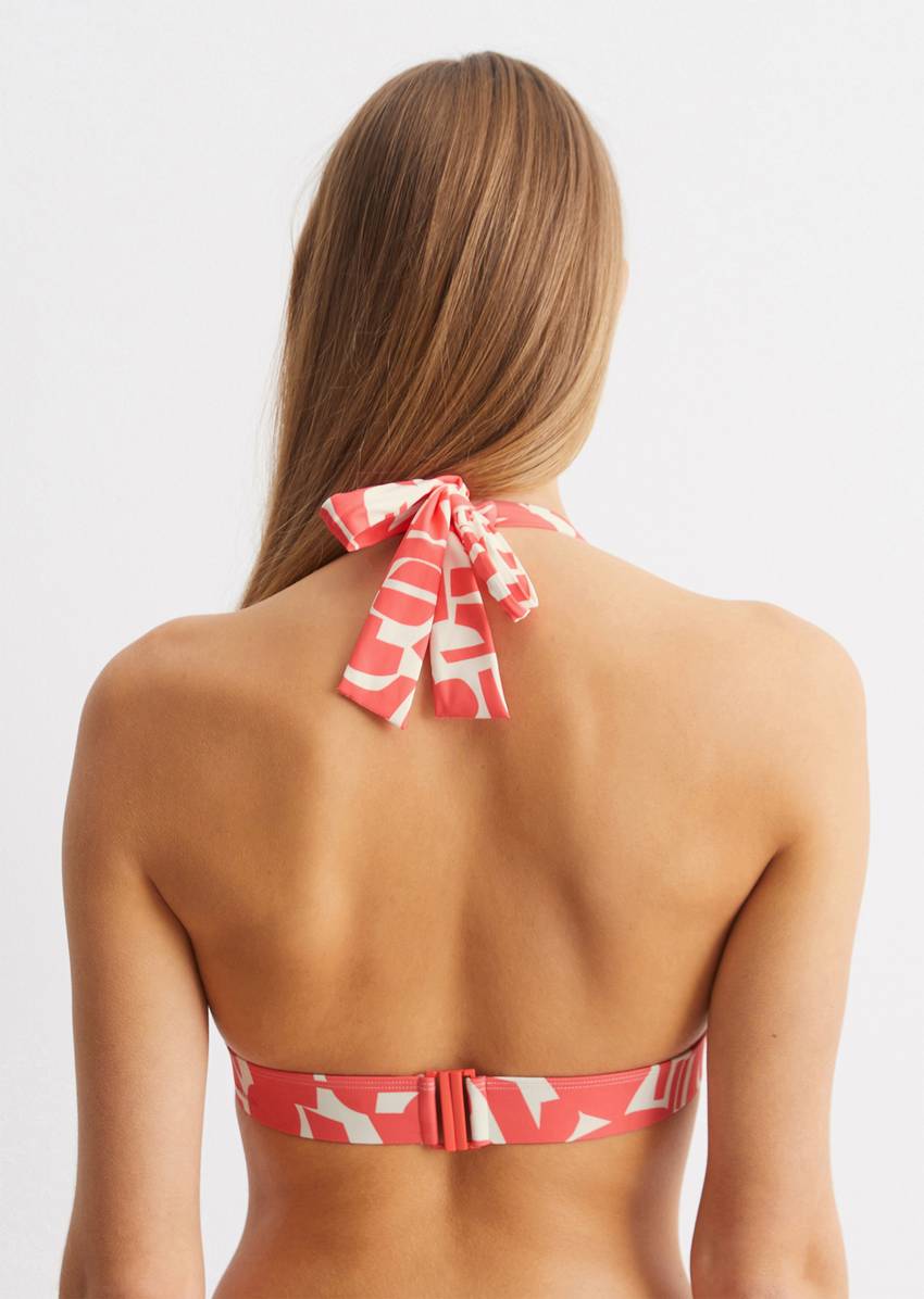 Halter neck bikini top made from recycled material