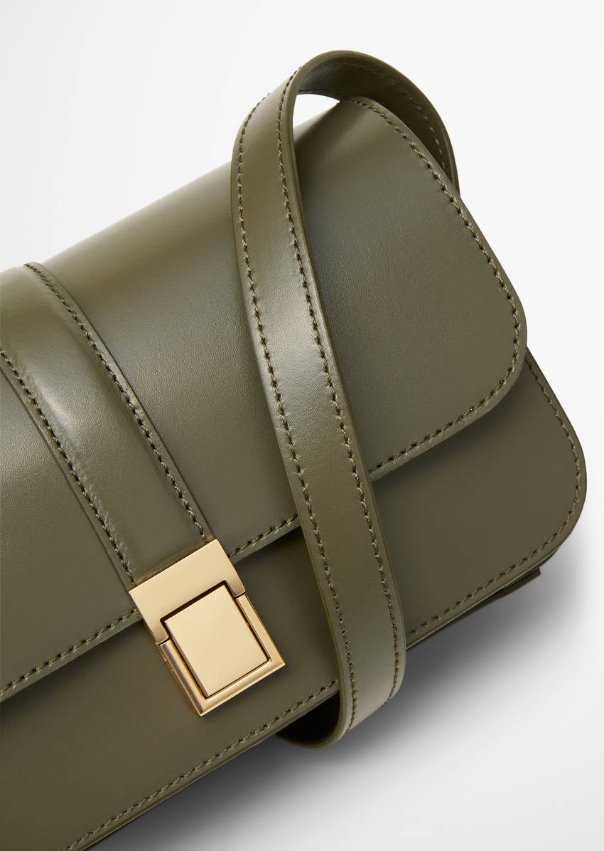 Shoulder bag small with elegant hinged clasp