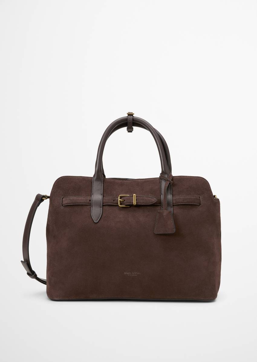 Shopper medium made from soft suede cowhide