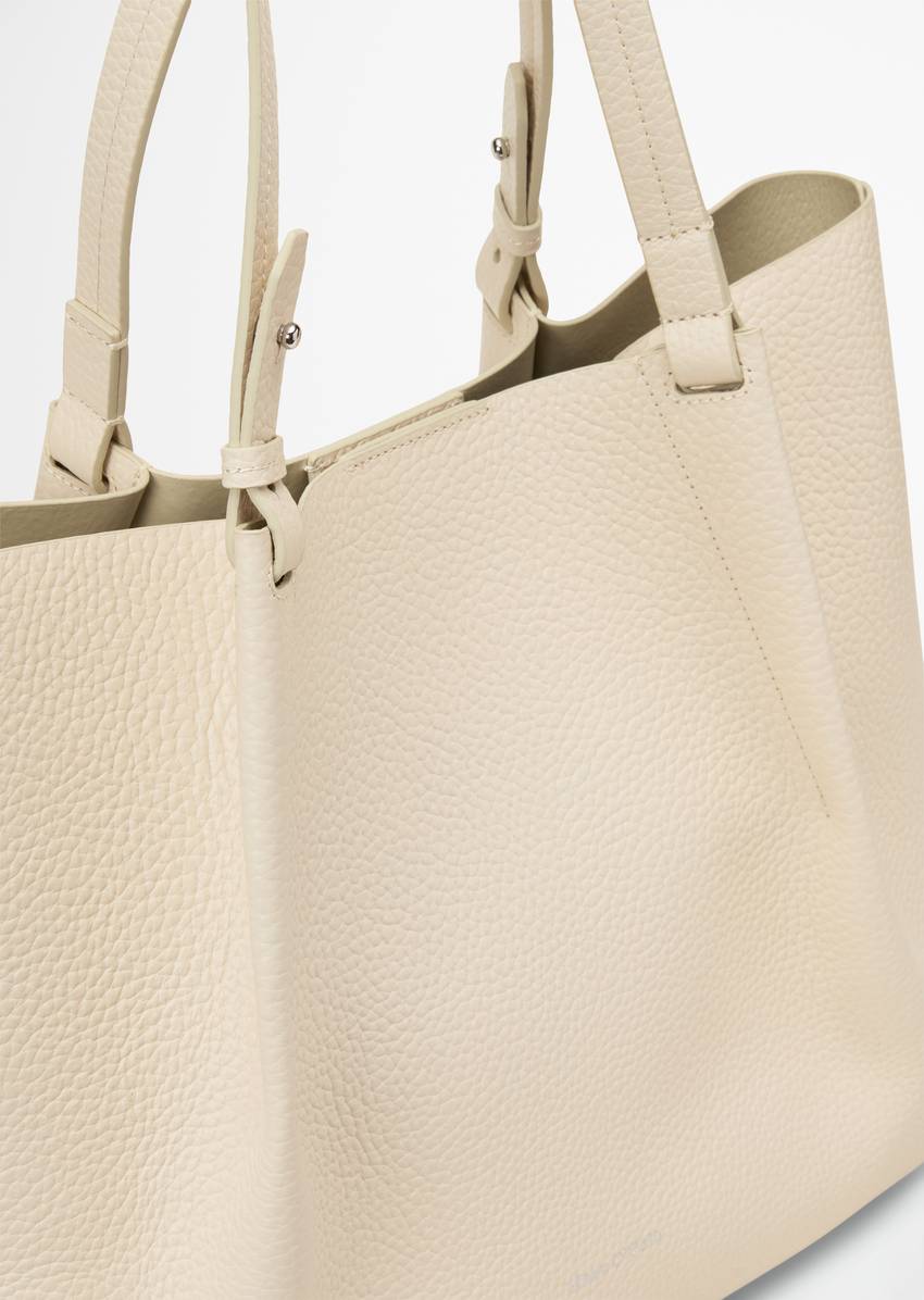 Shopper medium made from grained cowhide